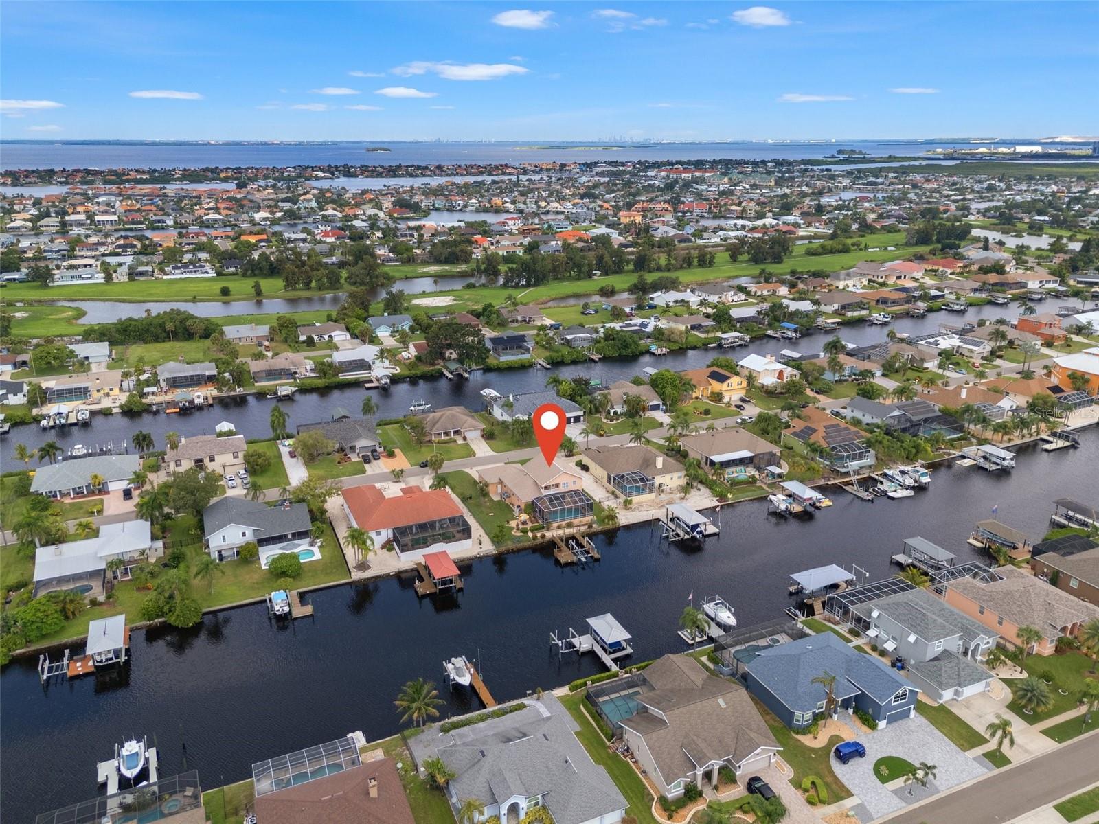 Ariel view of this beautiful waterfront home