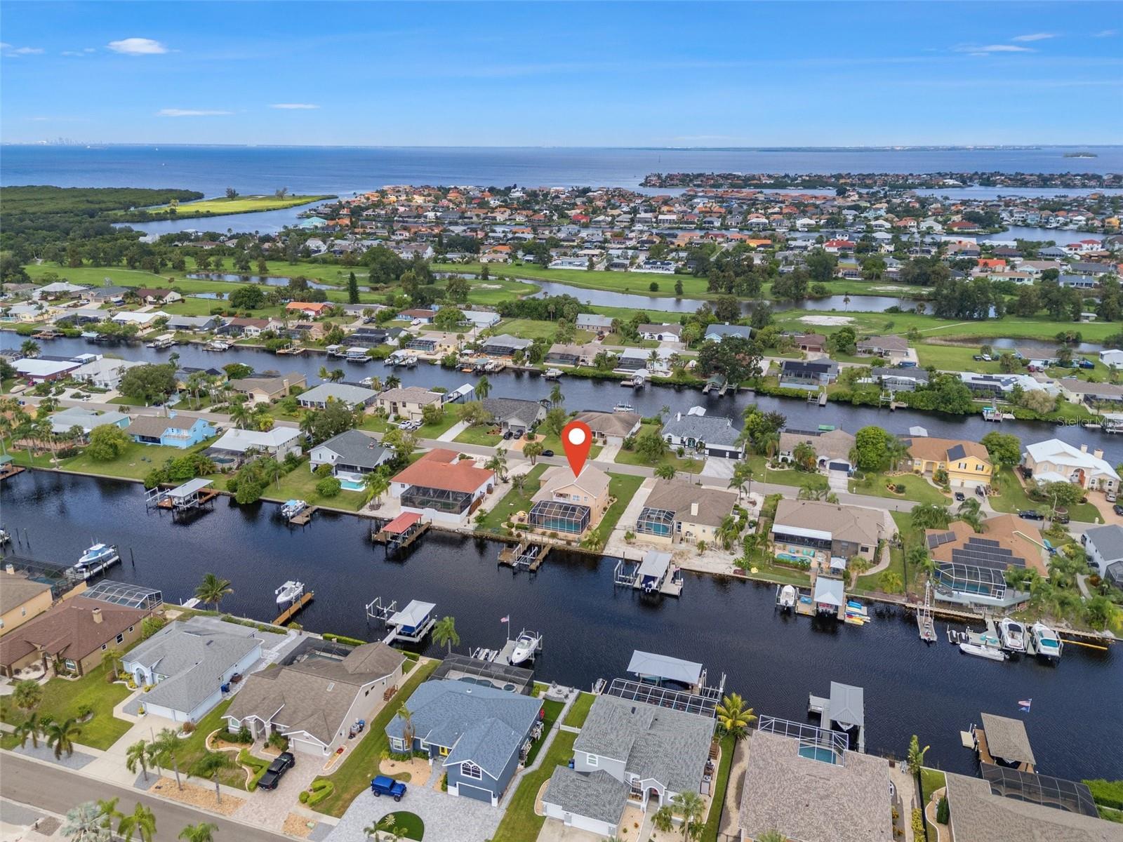 Ariel view of this beautiful waterfront home