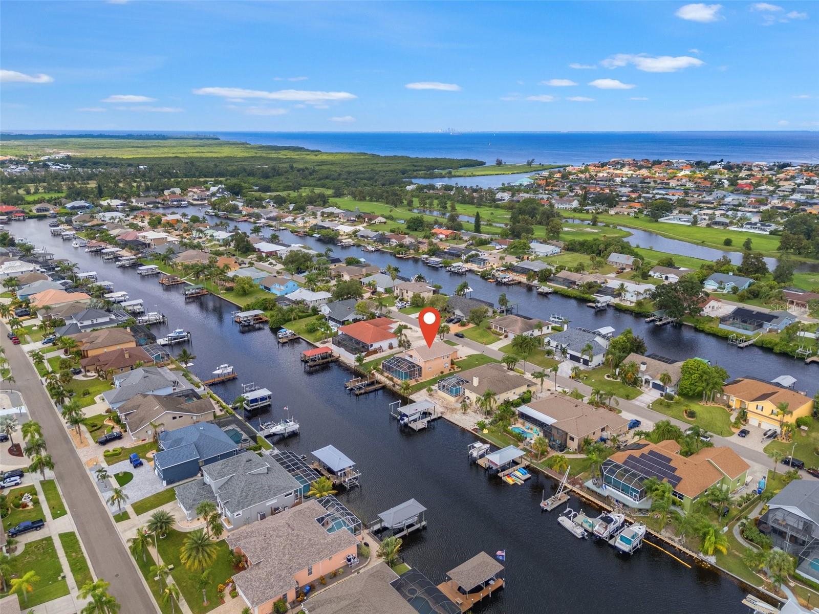 Ariel view of this beautiful waterfront home