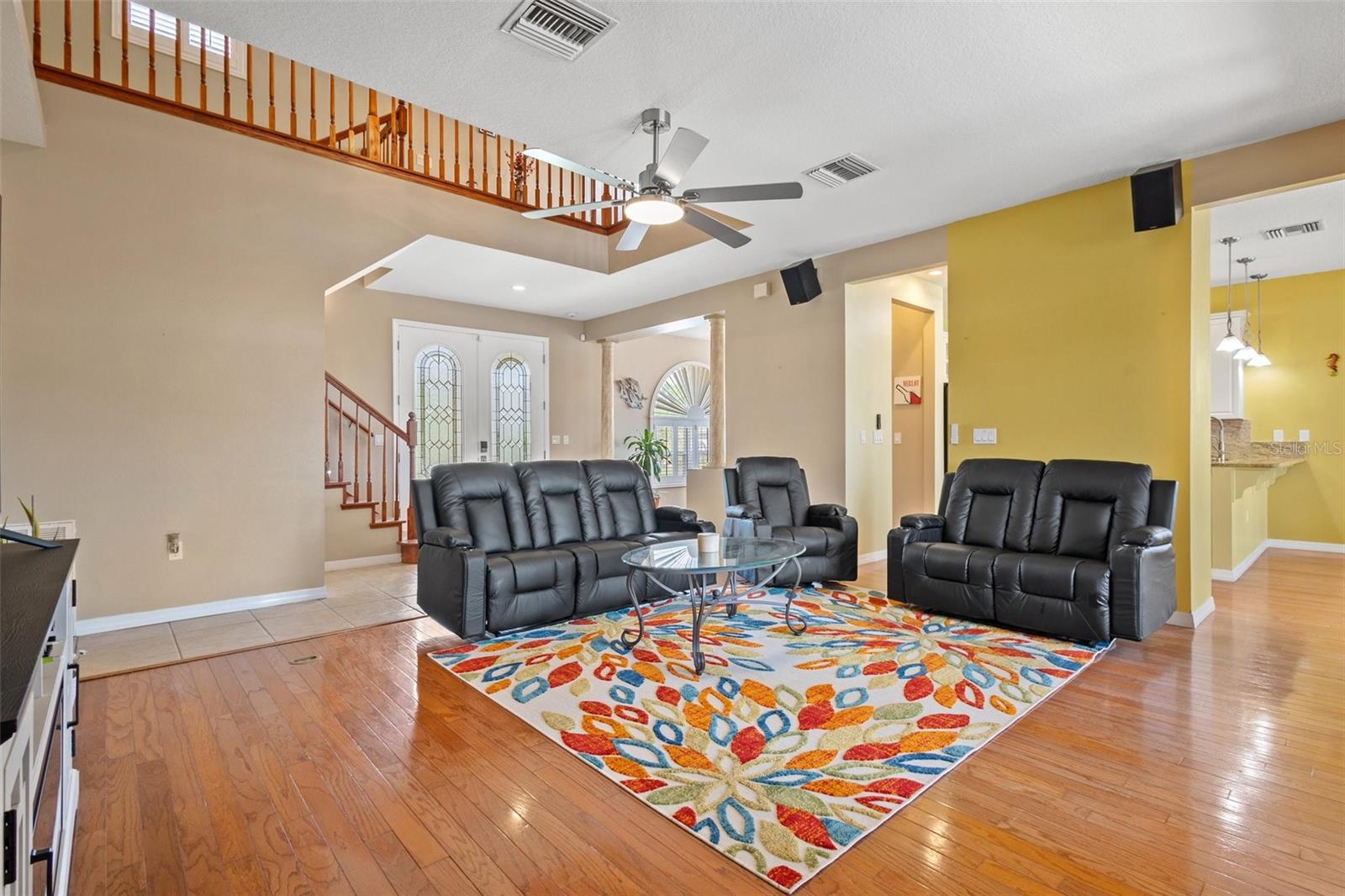 Family Room with view into the kitchen.