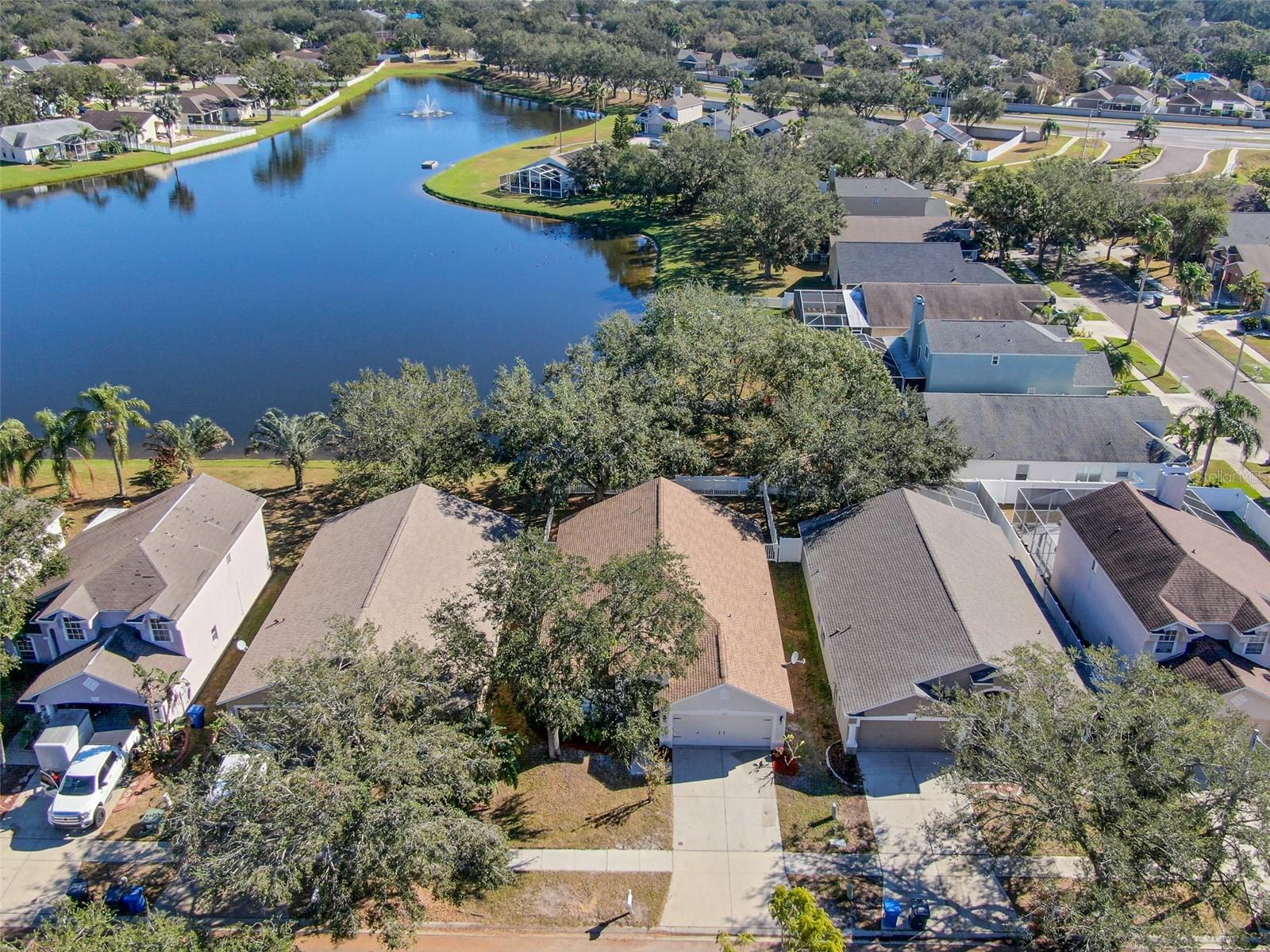 Aerial view of the Pavilion Community and Lake.