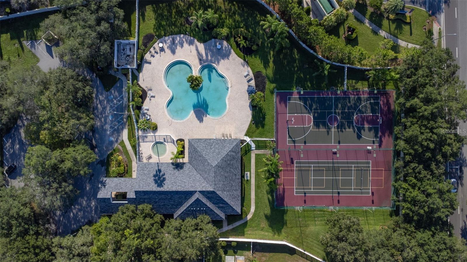 Pavilion Community Clubhouse, Pool and Sports courts.