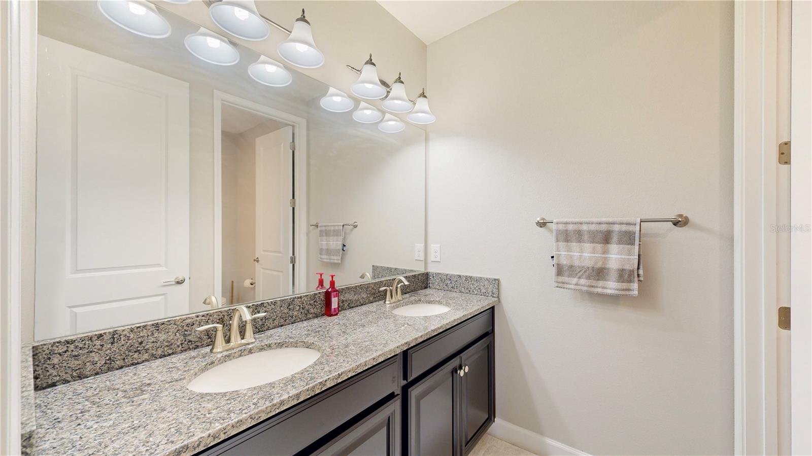 Upstairs bathroom dual sinks