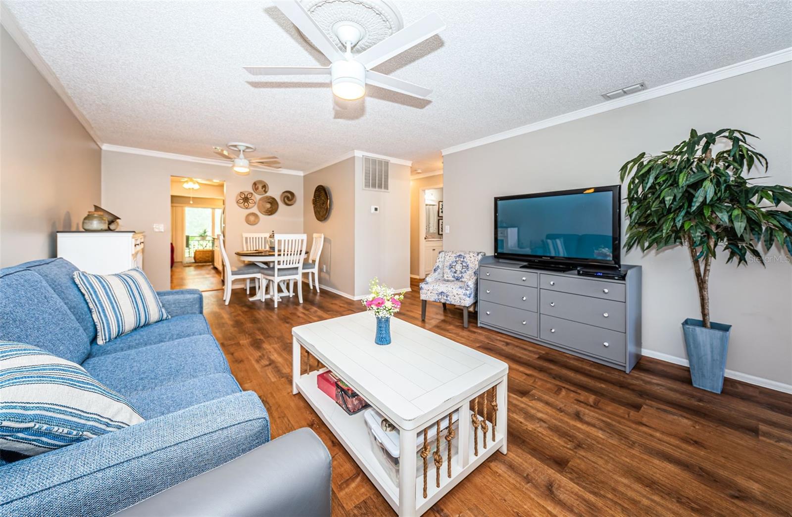 Engineered wood flooring throughout the entire unit - no carpet!