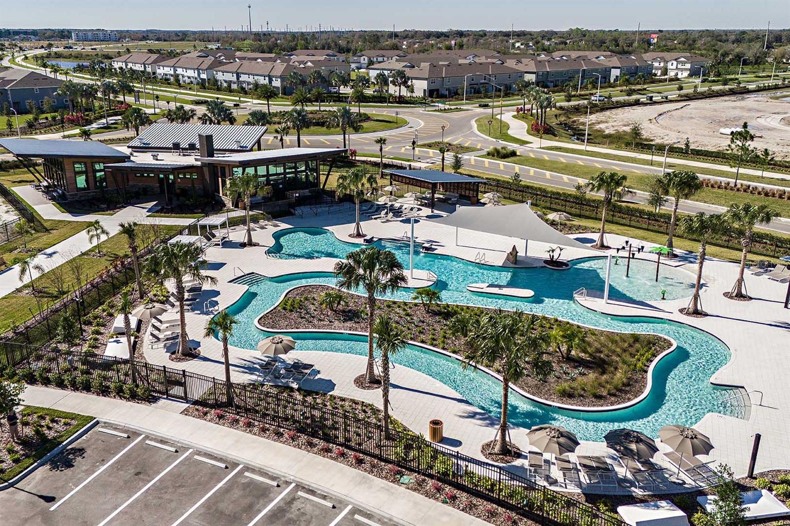 Aerial View of Pool and Lazy River