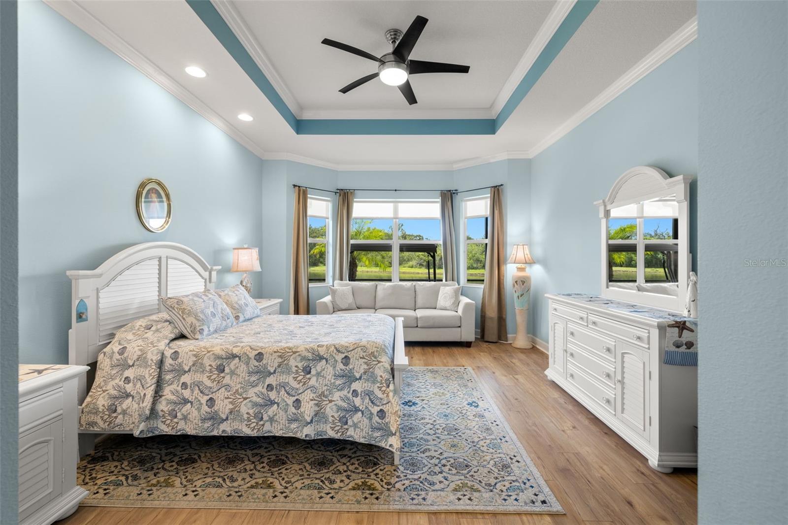 Beautiful Master Bedroom with trey ceilings