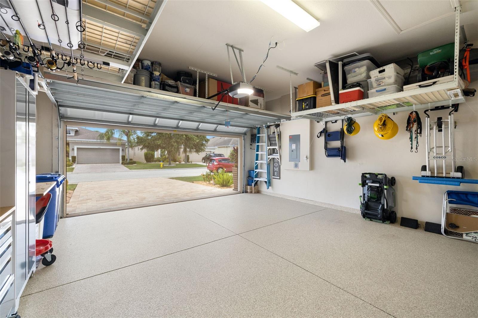 Garage with built in storage space