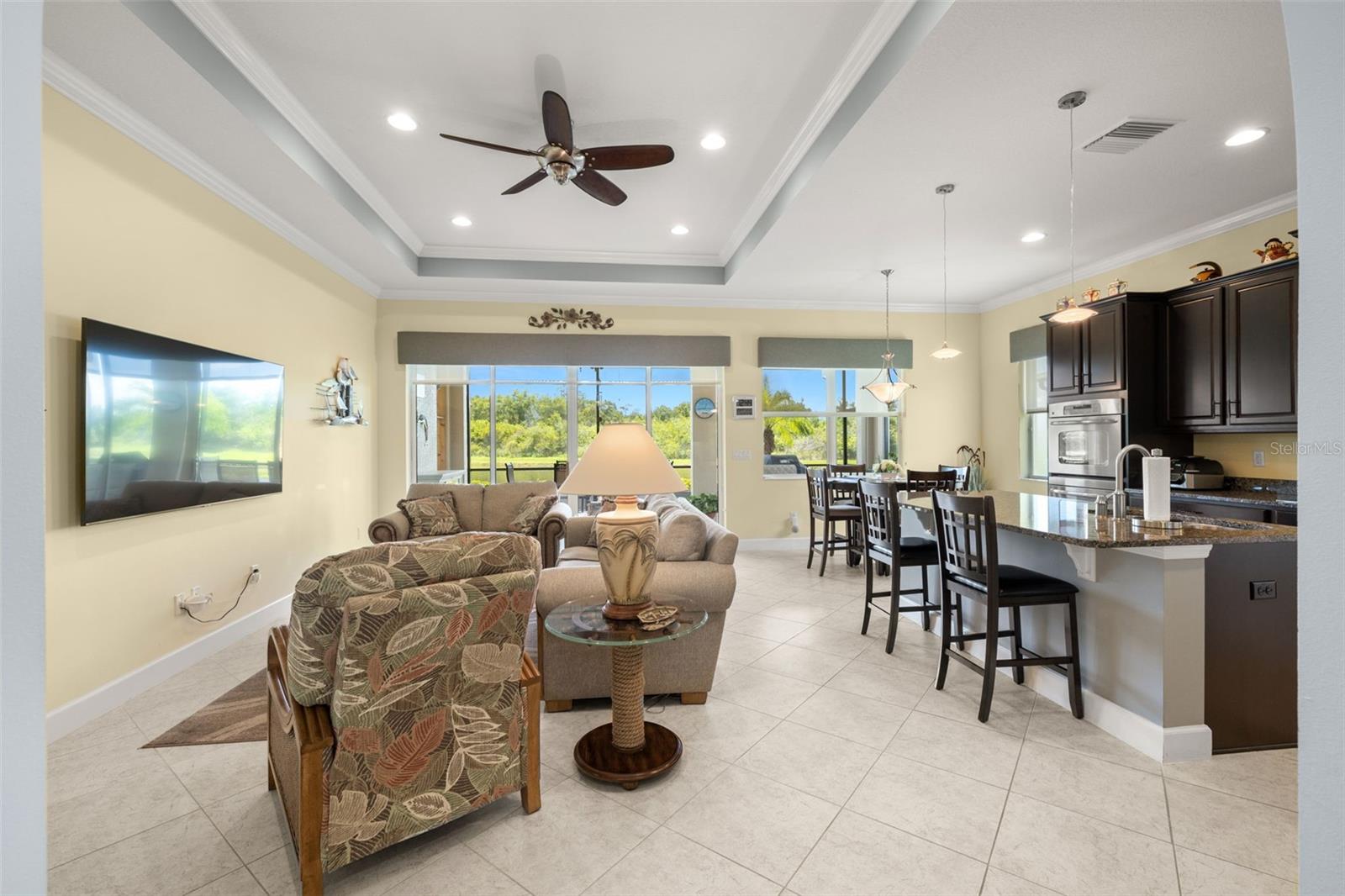 Open concept Living Room/Kitchen with amazing view