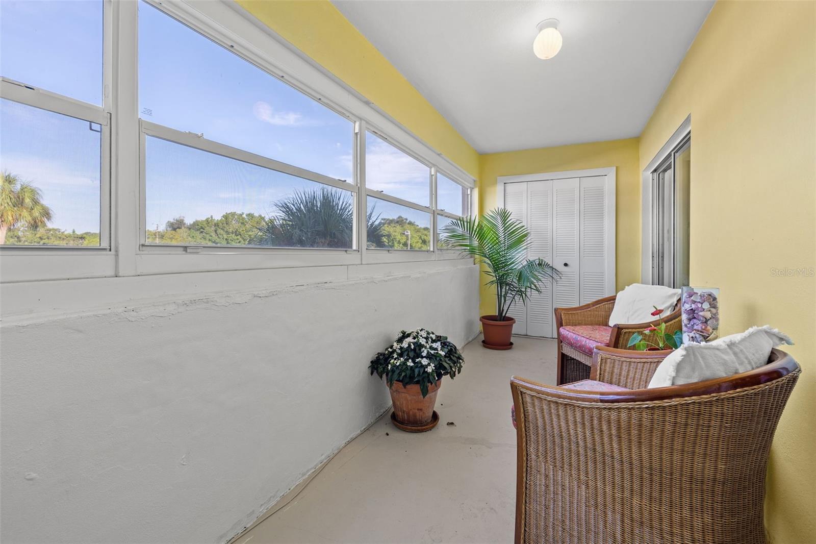 Sunroom Overlooking the Pool & Large Storage Closet