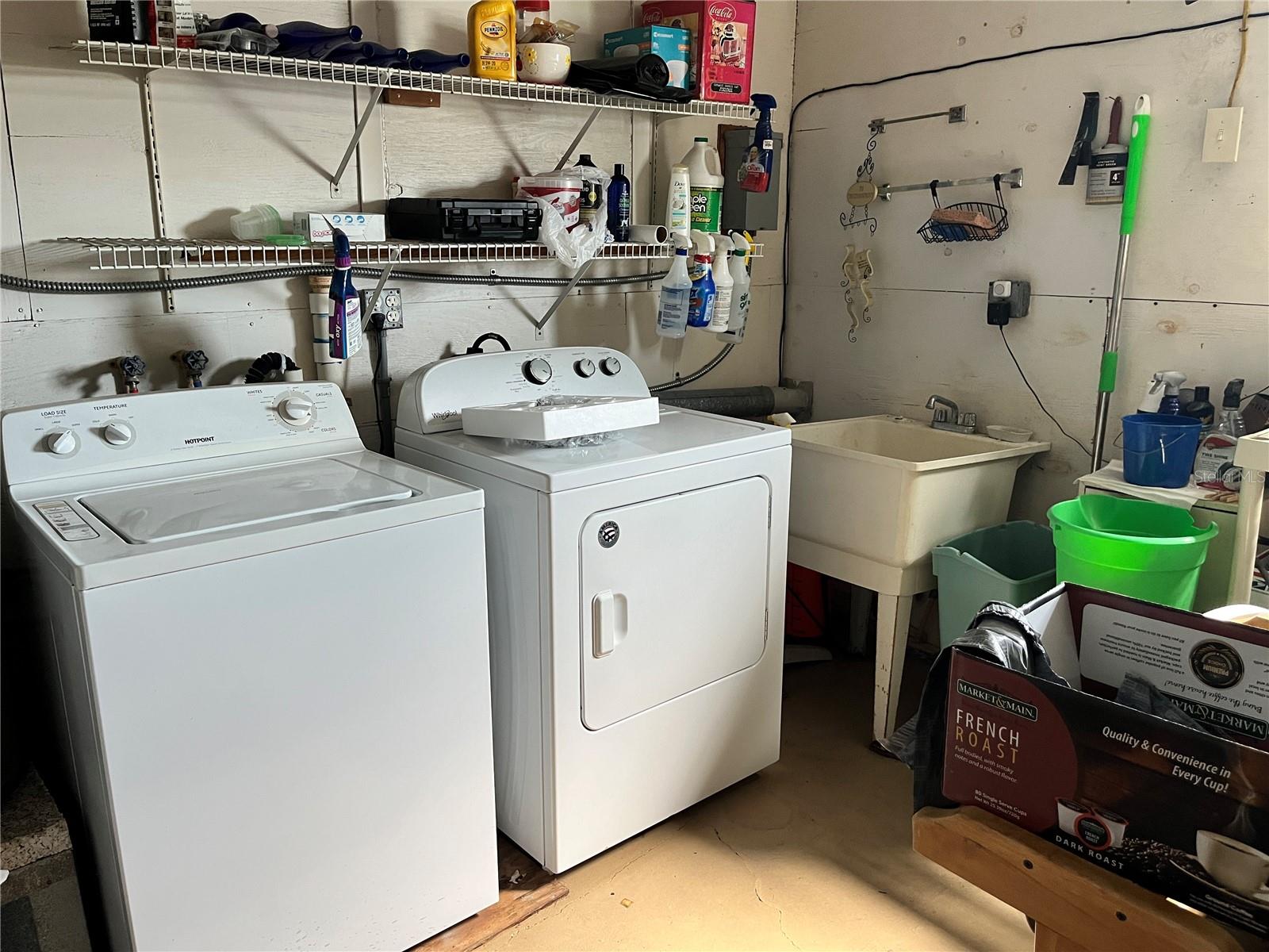 Laundry in shed