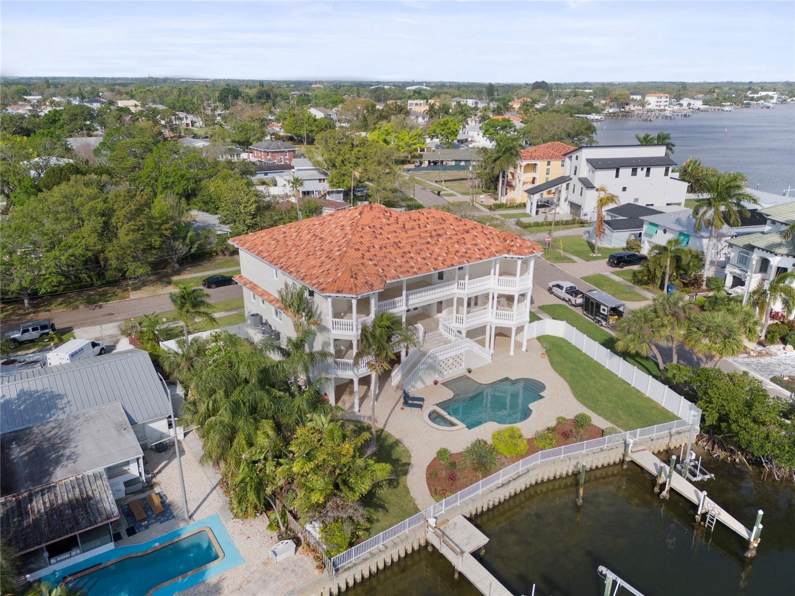 110' Waterfront with two docks and yacht dockage