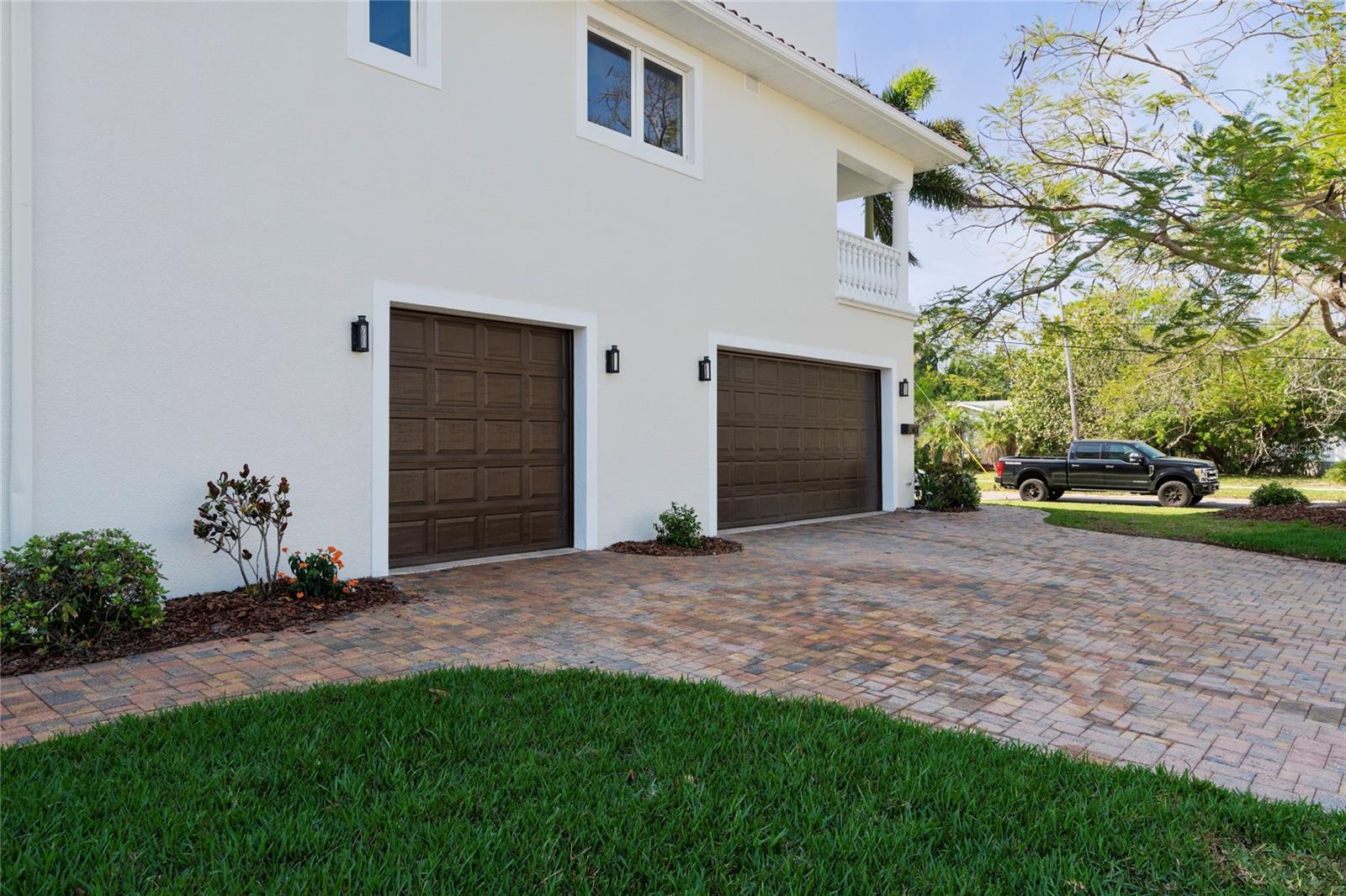 Garage on side of home