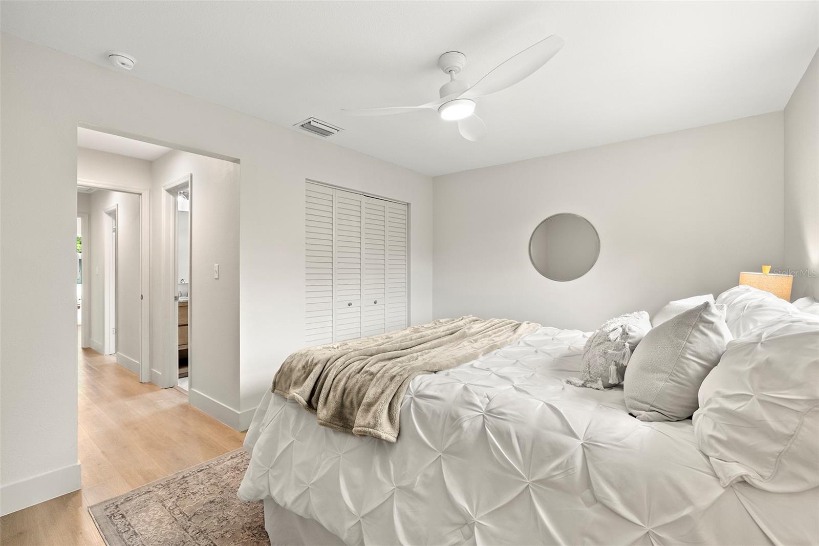 Primary bedroom showing ensuite entrance