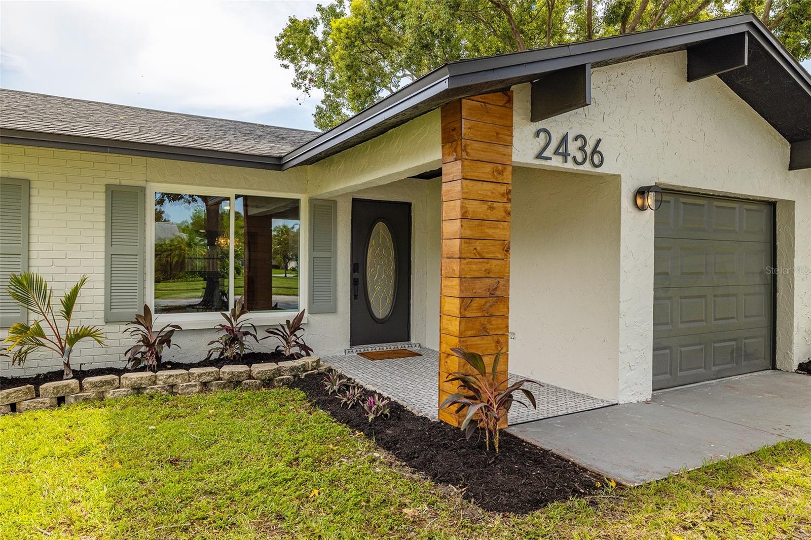 Front entry with mosaic tile