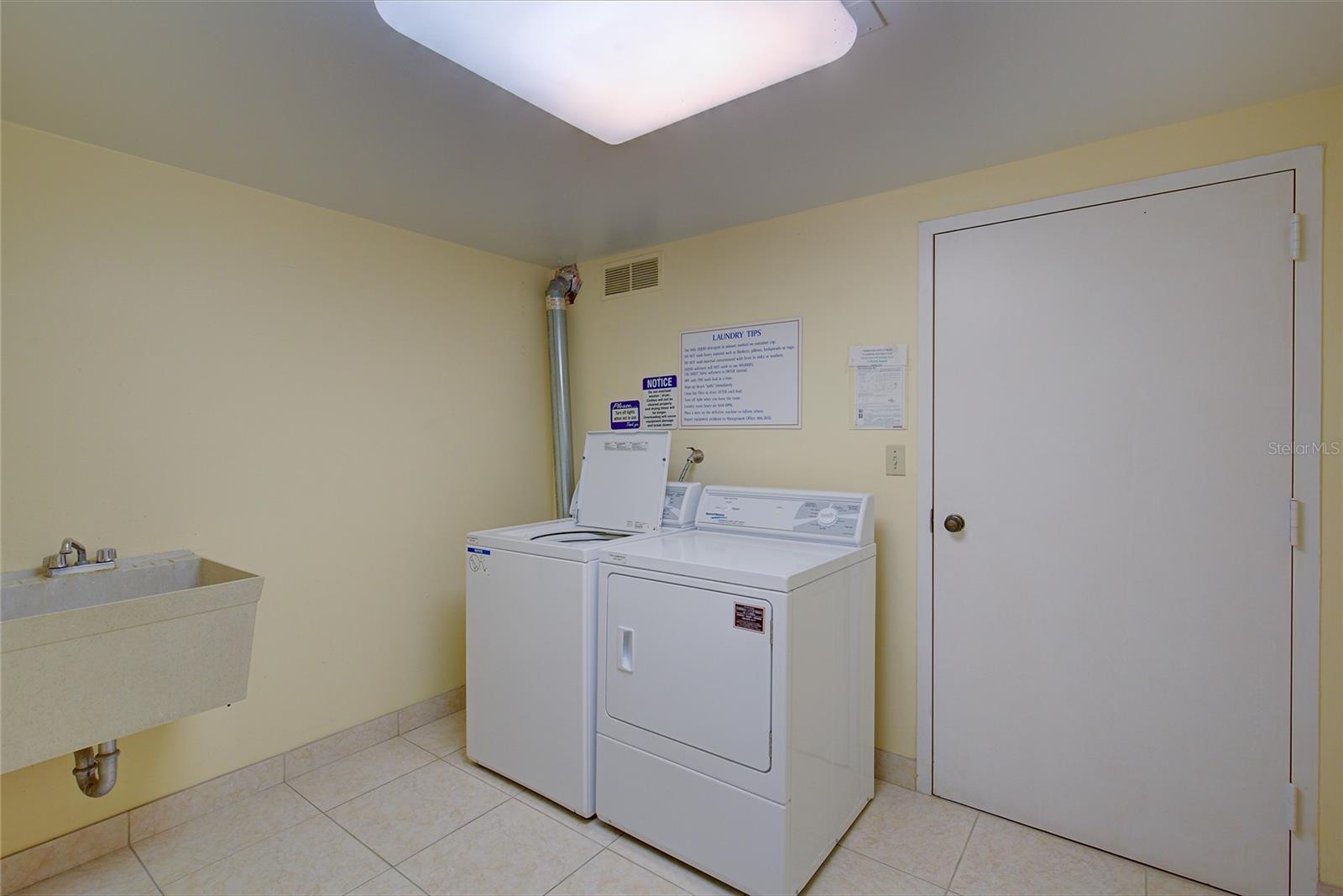 Laundry facilities on each floor