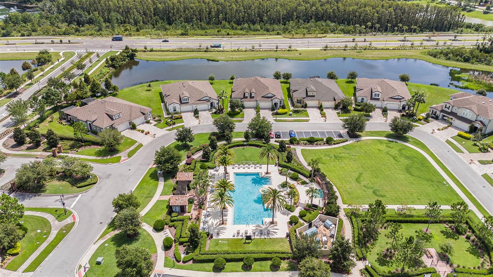 Aerial of the Private Pool area for the Villa