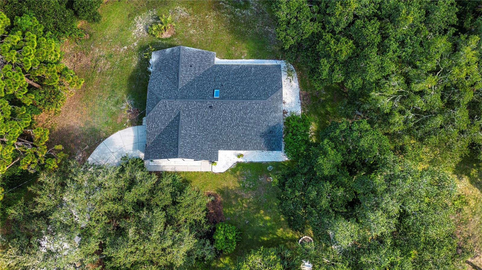 Aereal view of Home showing new roof