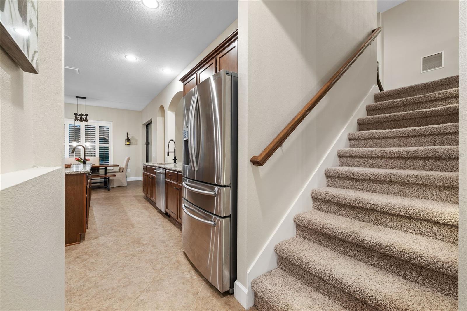 Staircase from kitchen