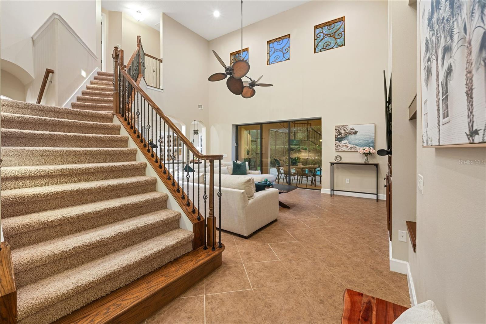 Staircase from family room.