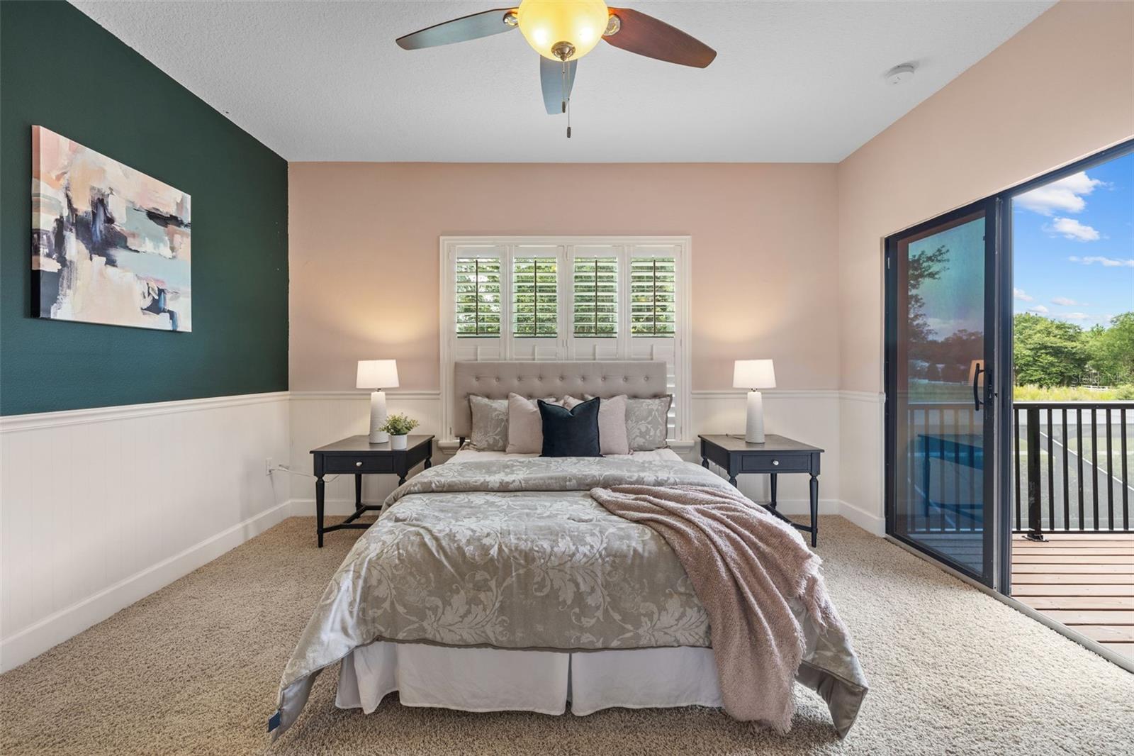 Bedroom 2 with access to upstairs patio