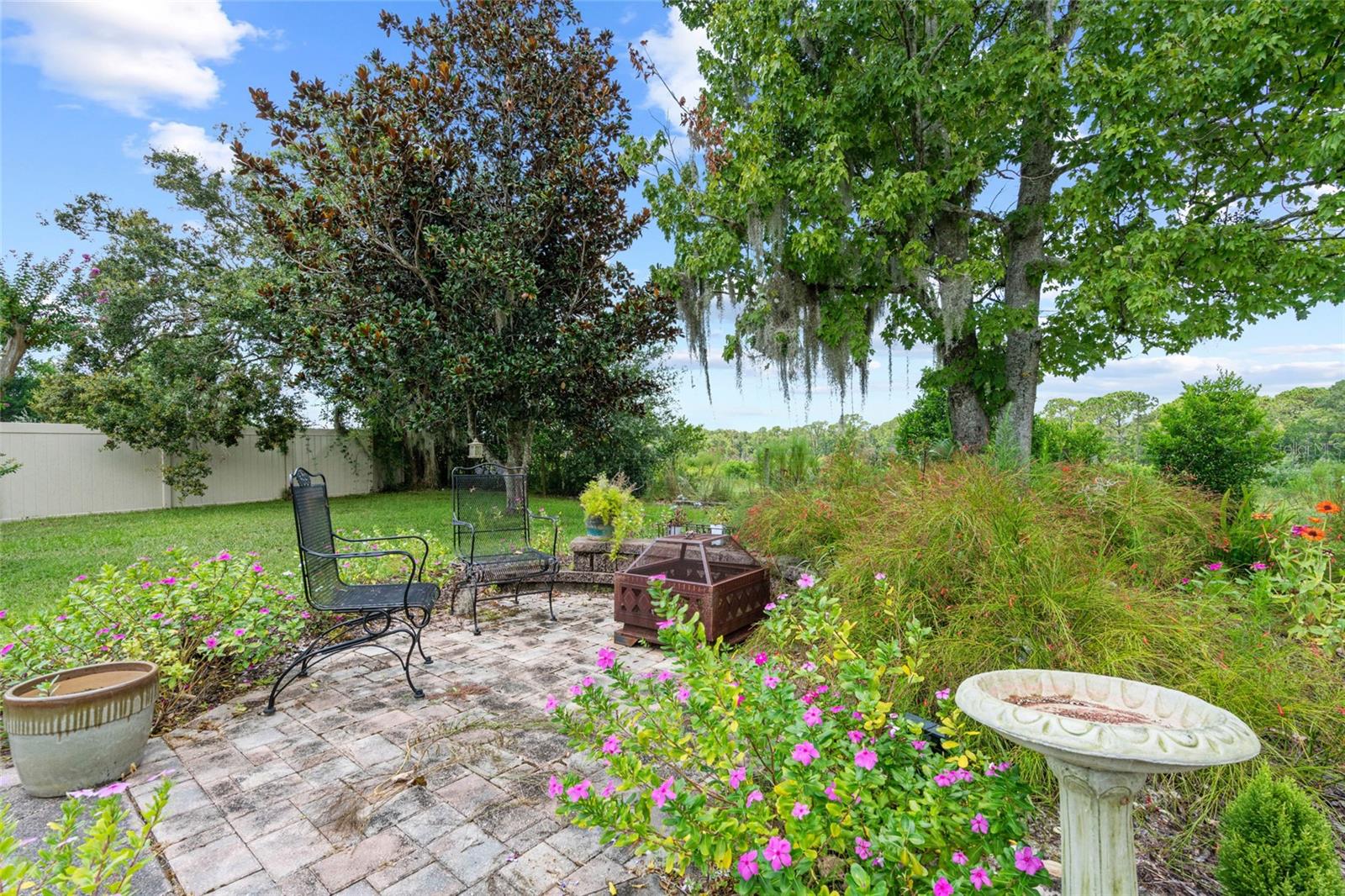 Seating area in garden