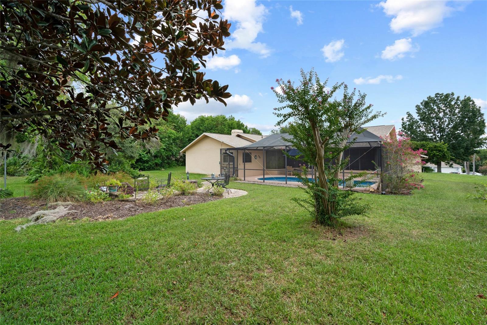 View of the backyard