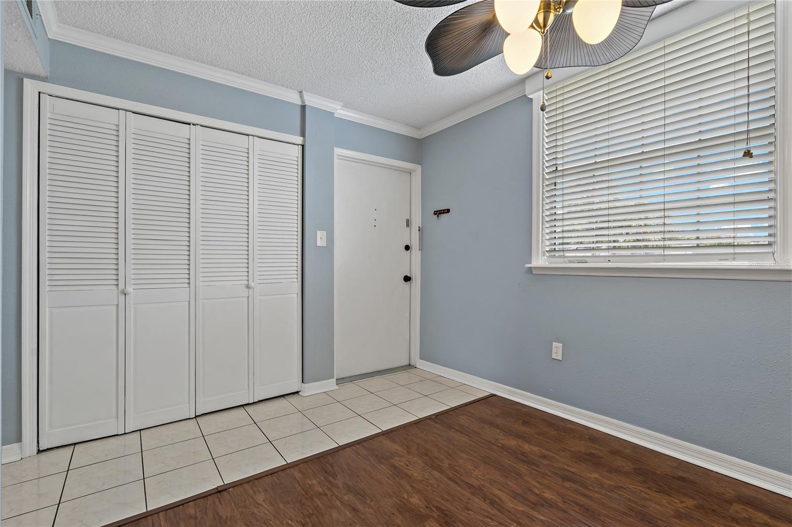 Laundry Closet Doors and Front Door as seen from Dining Room