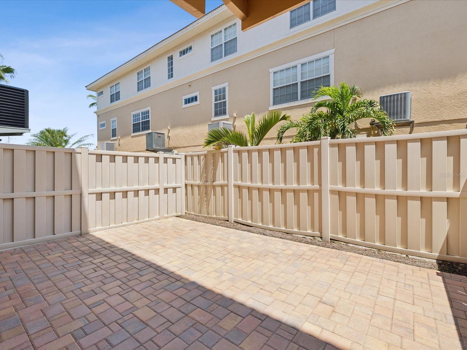 Outside patio with pavers