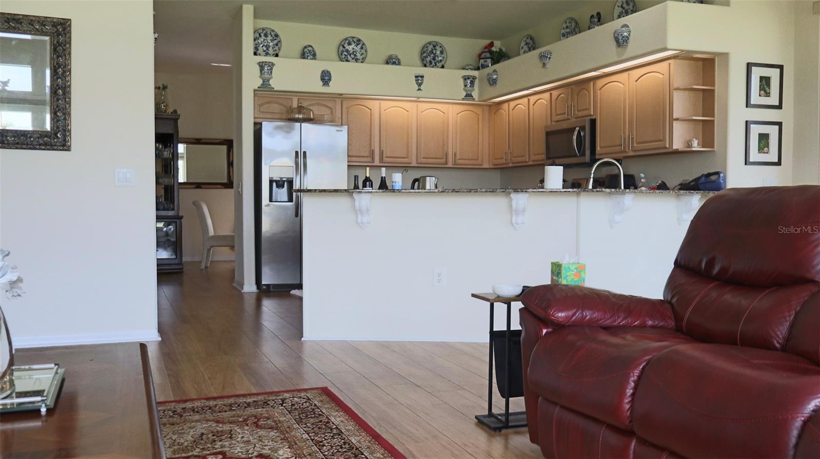 Living room to kitchen view