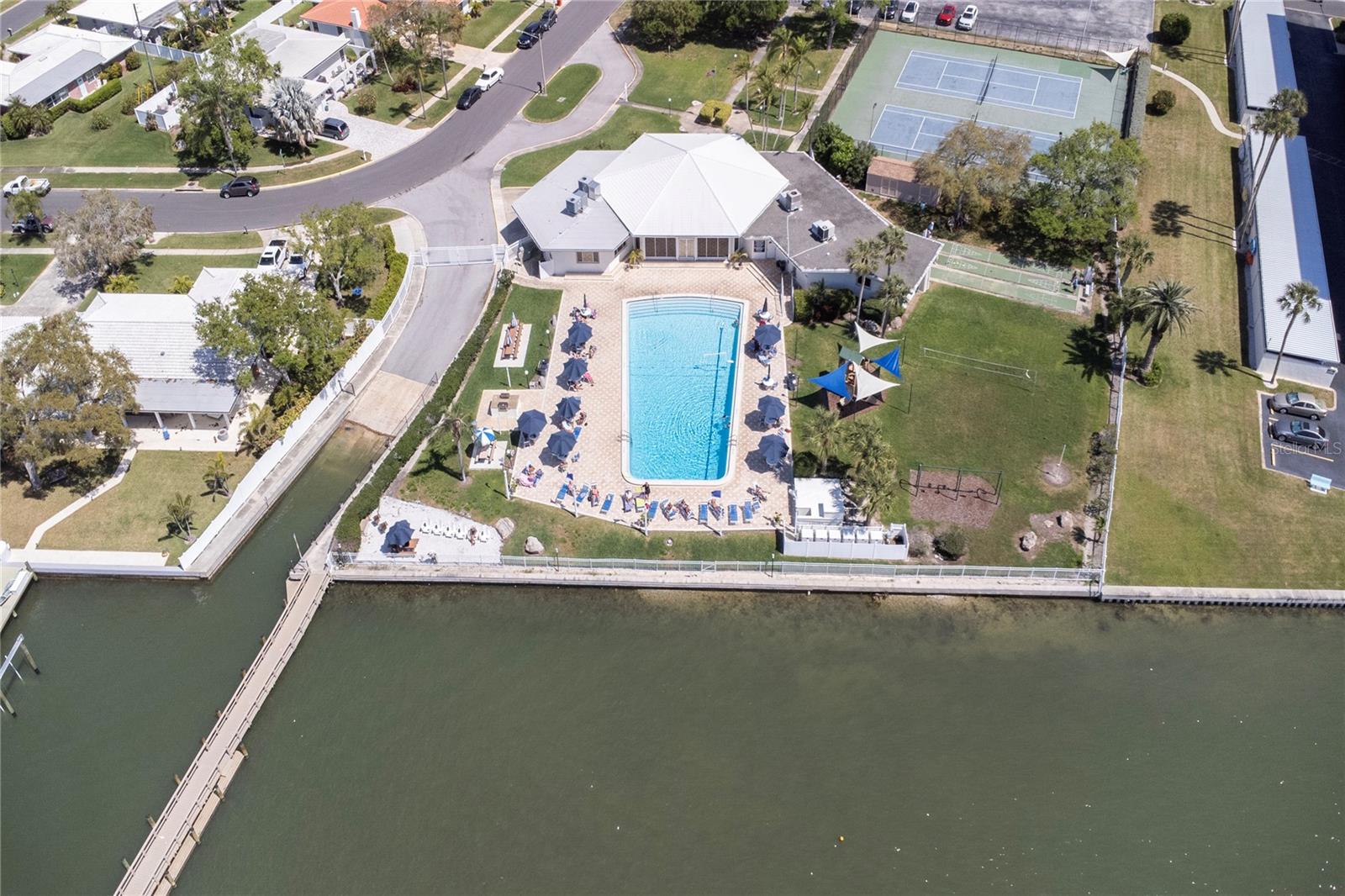 Waterfront pool and clubhouse