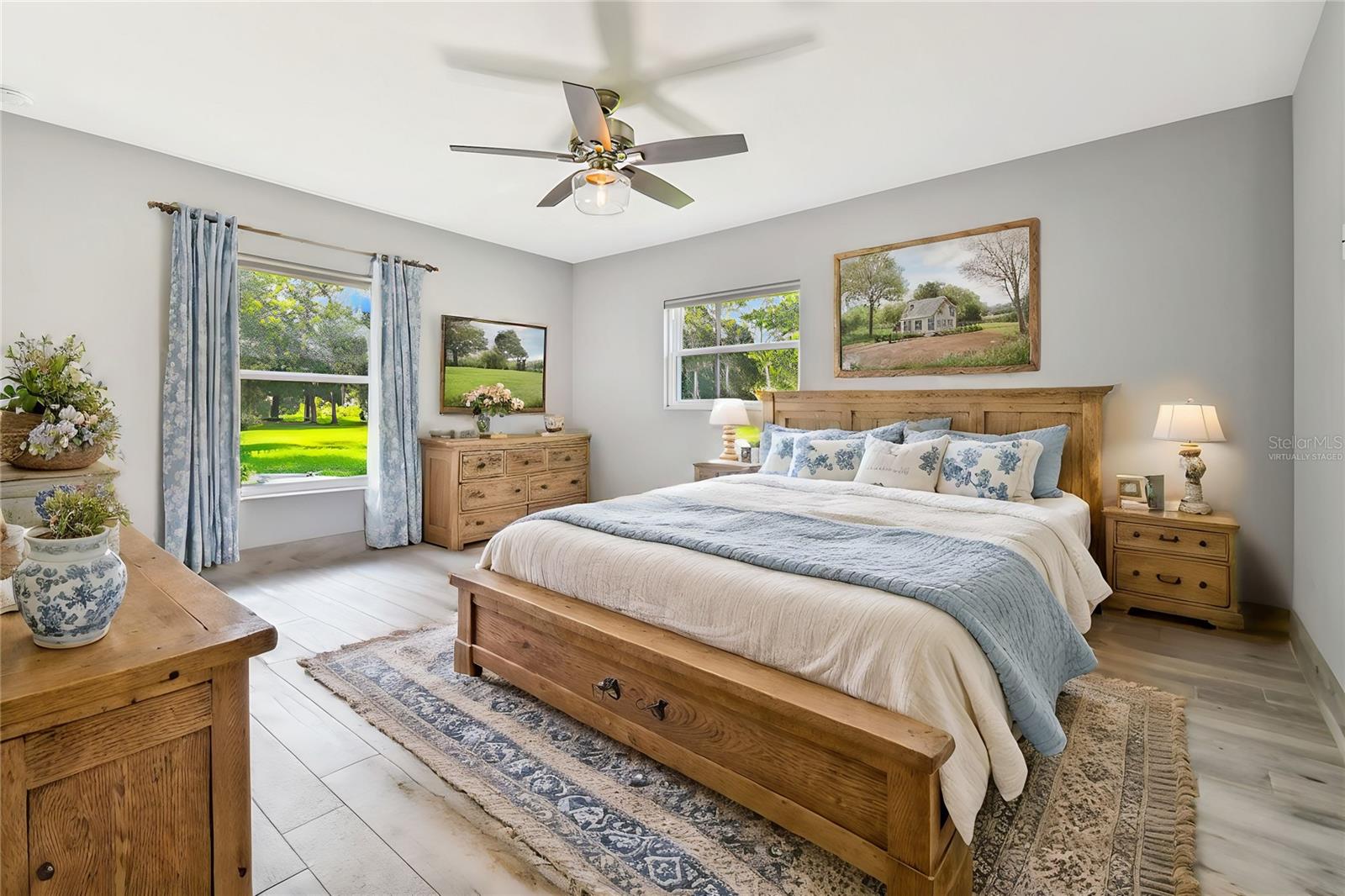 Virtually staged owner's bedroom