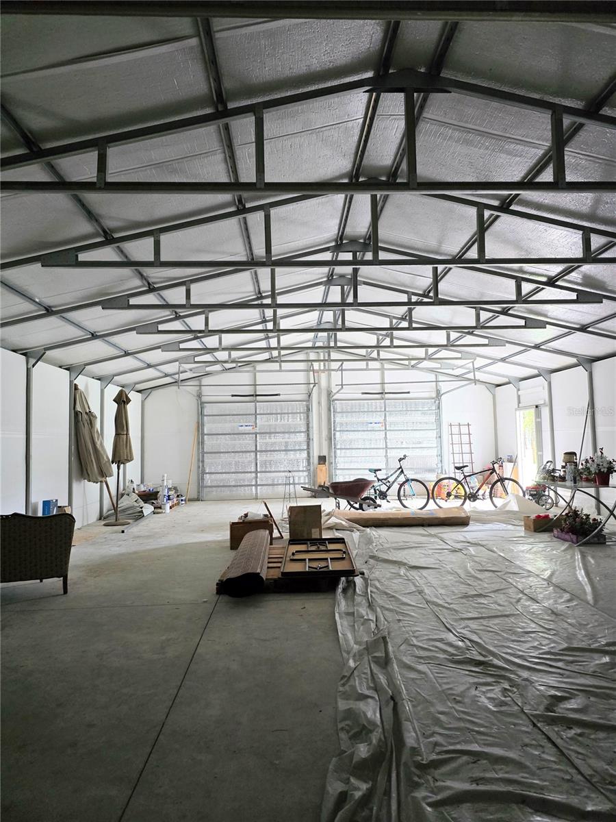 1500 sf insulated metal building interior looking North