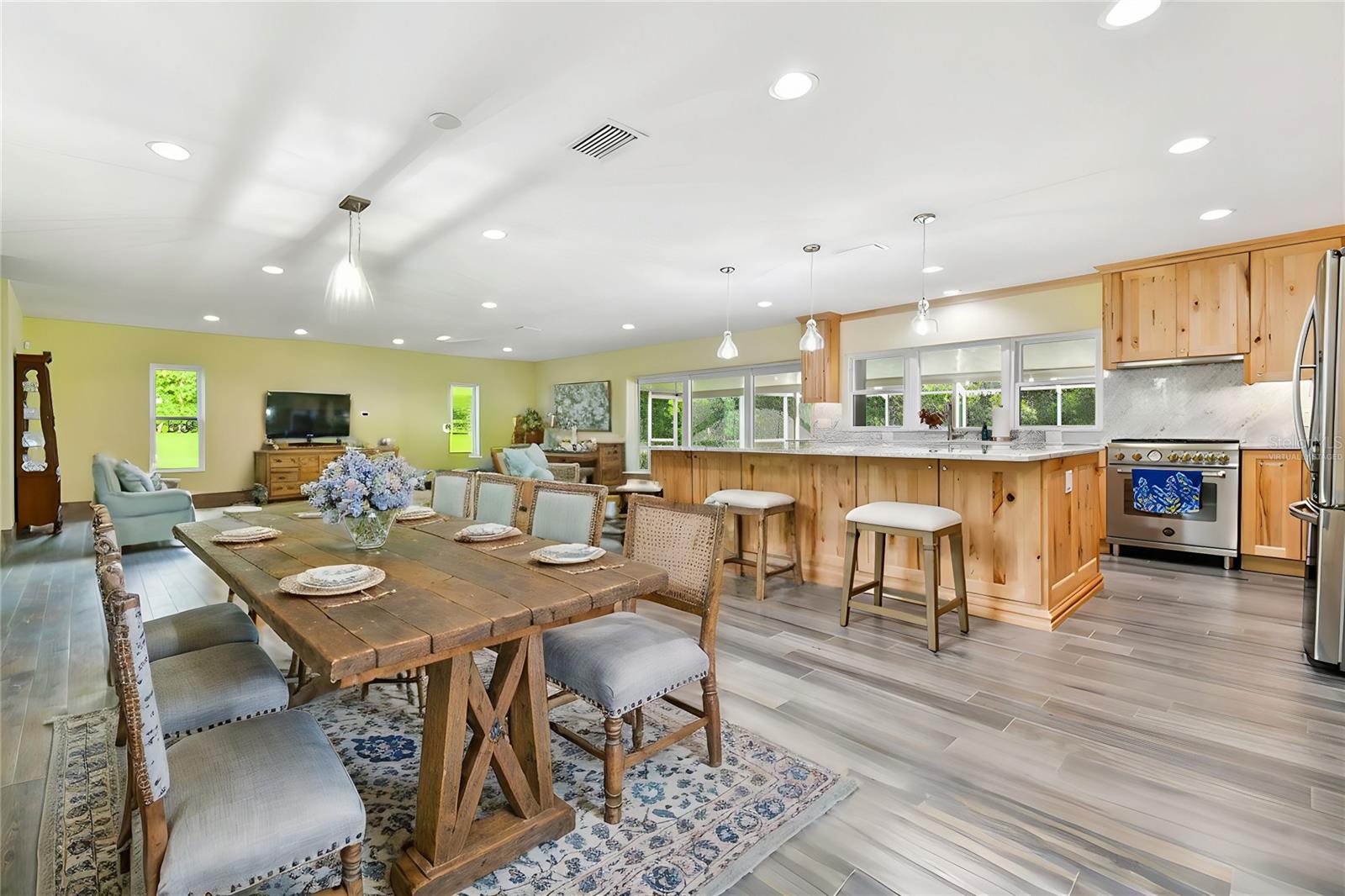 Virtually staged great room.  Enjoy cooking AND your guests in this inviting great room!