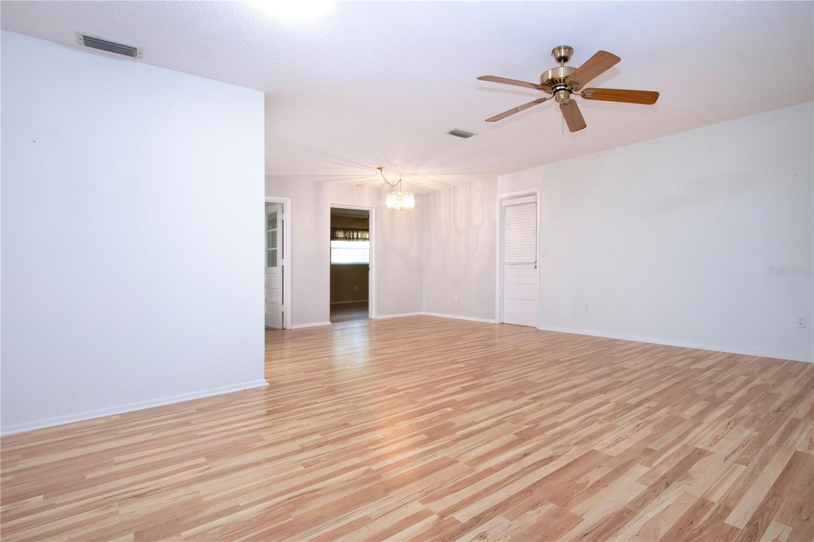 view of livingroom and dining room