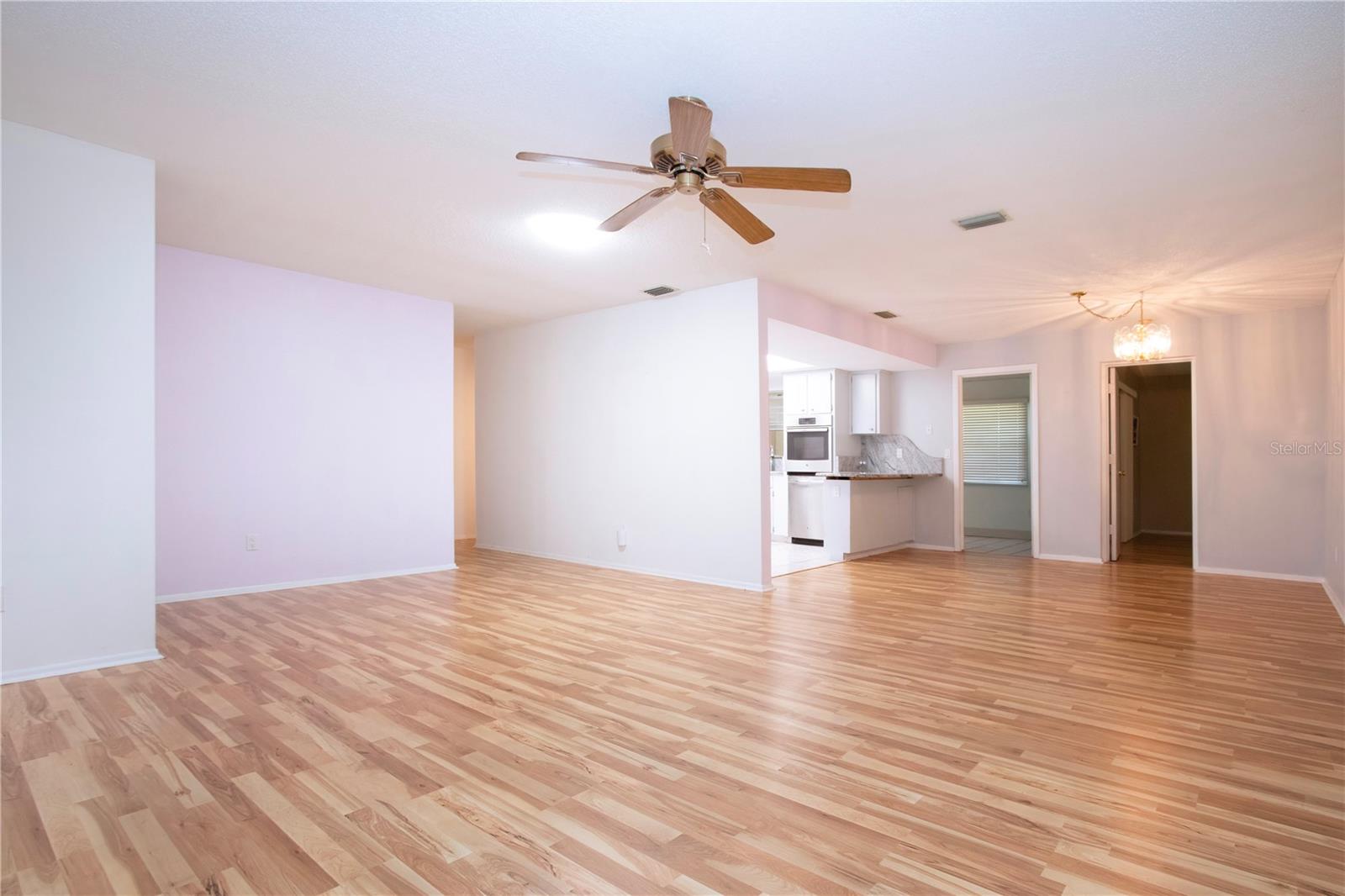 view of livingroom dining room and breakfast bar