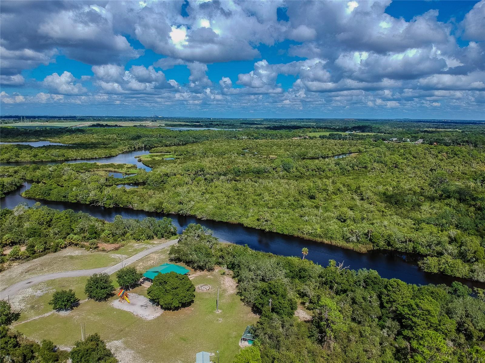 aerial view of The Little Manatee River from the marina