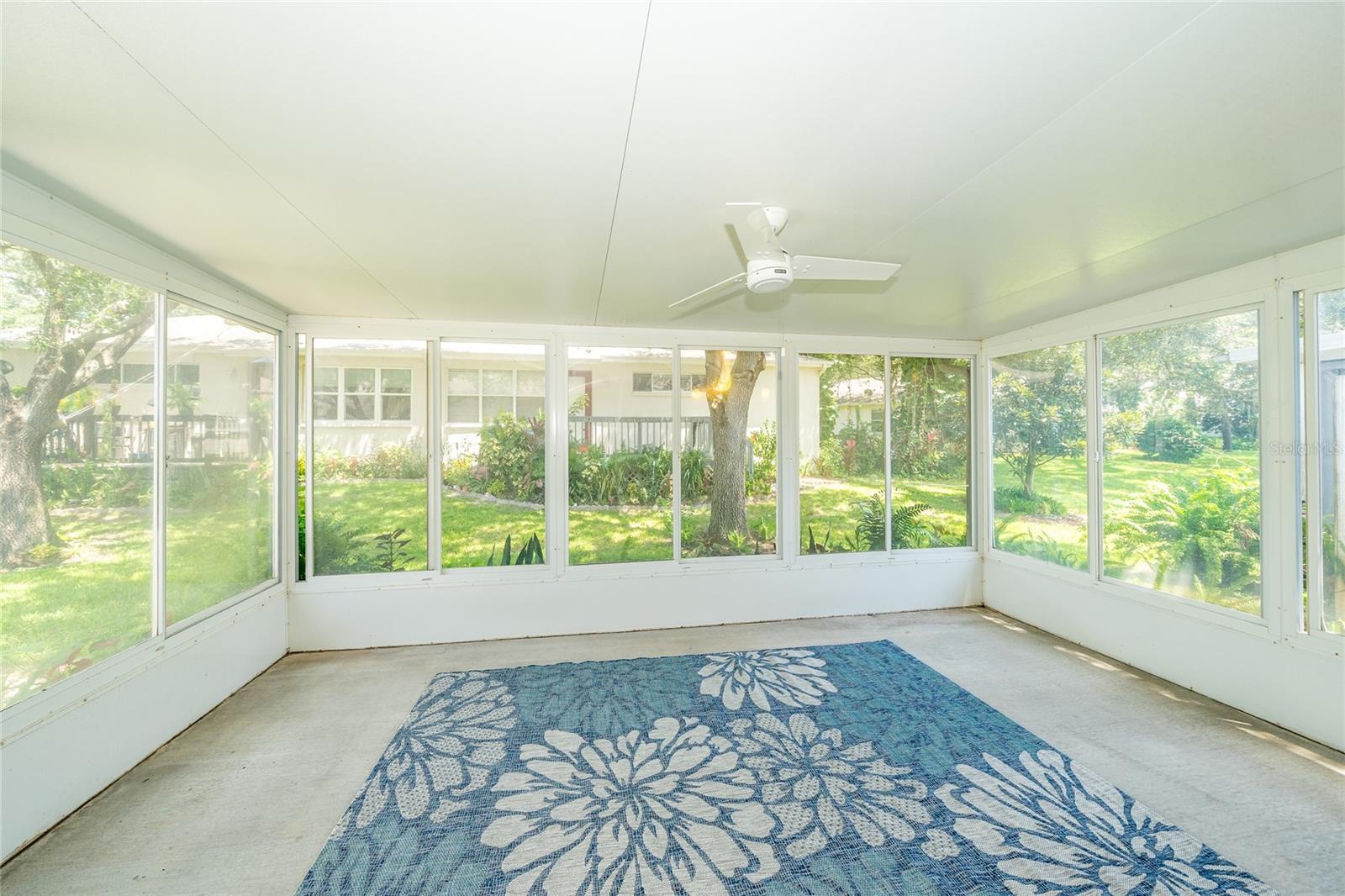 large, screened porch