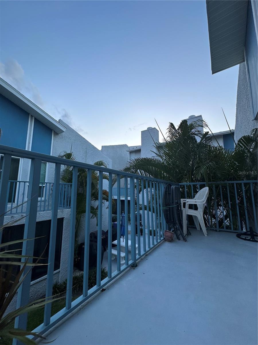 Balcony from unit, right view.