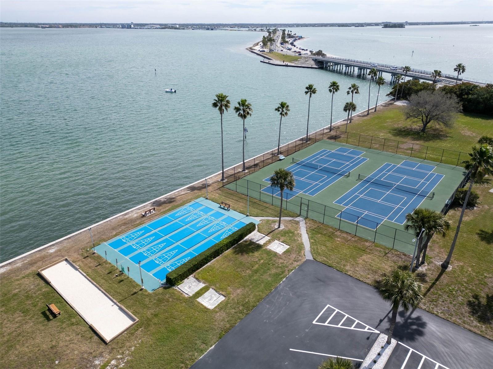 Shuffle board/tennis courts