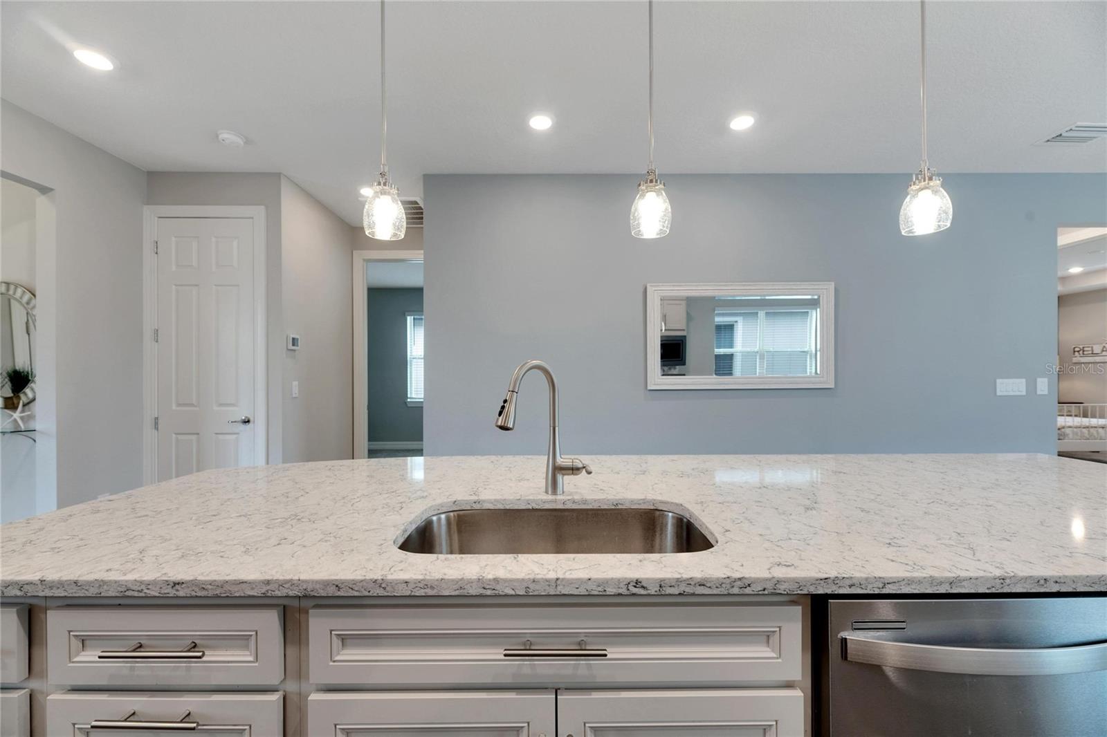 overlooking kitchen island