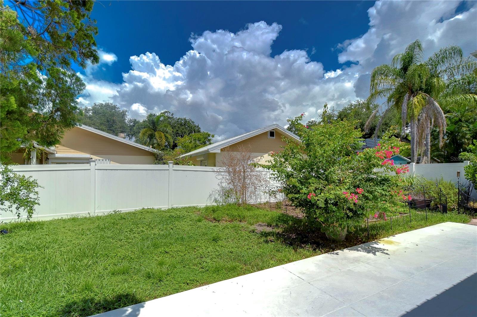 Fenced backyard