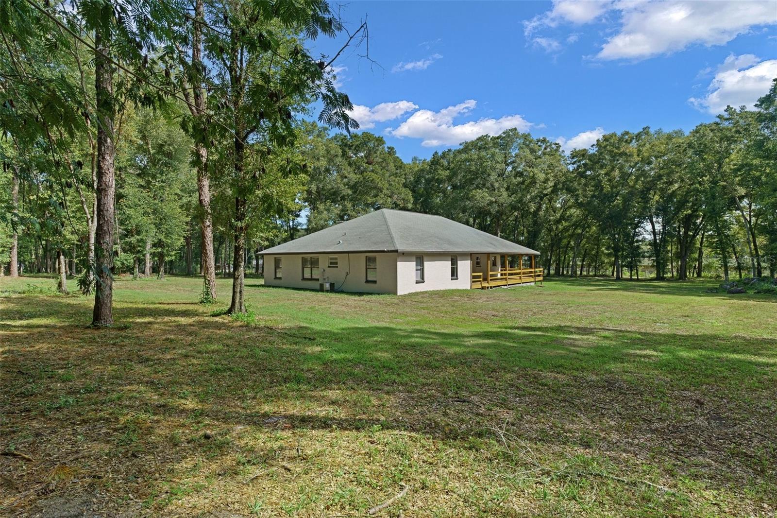 Ample open space surrounding home.