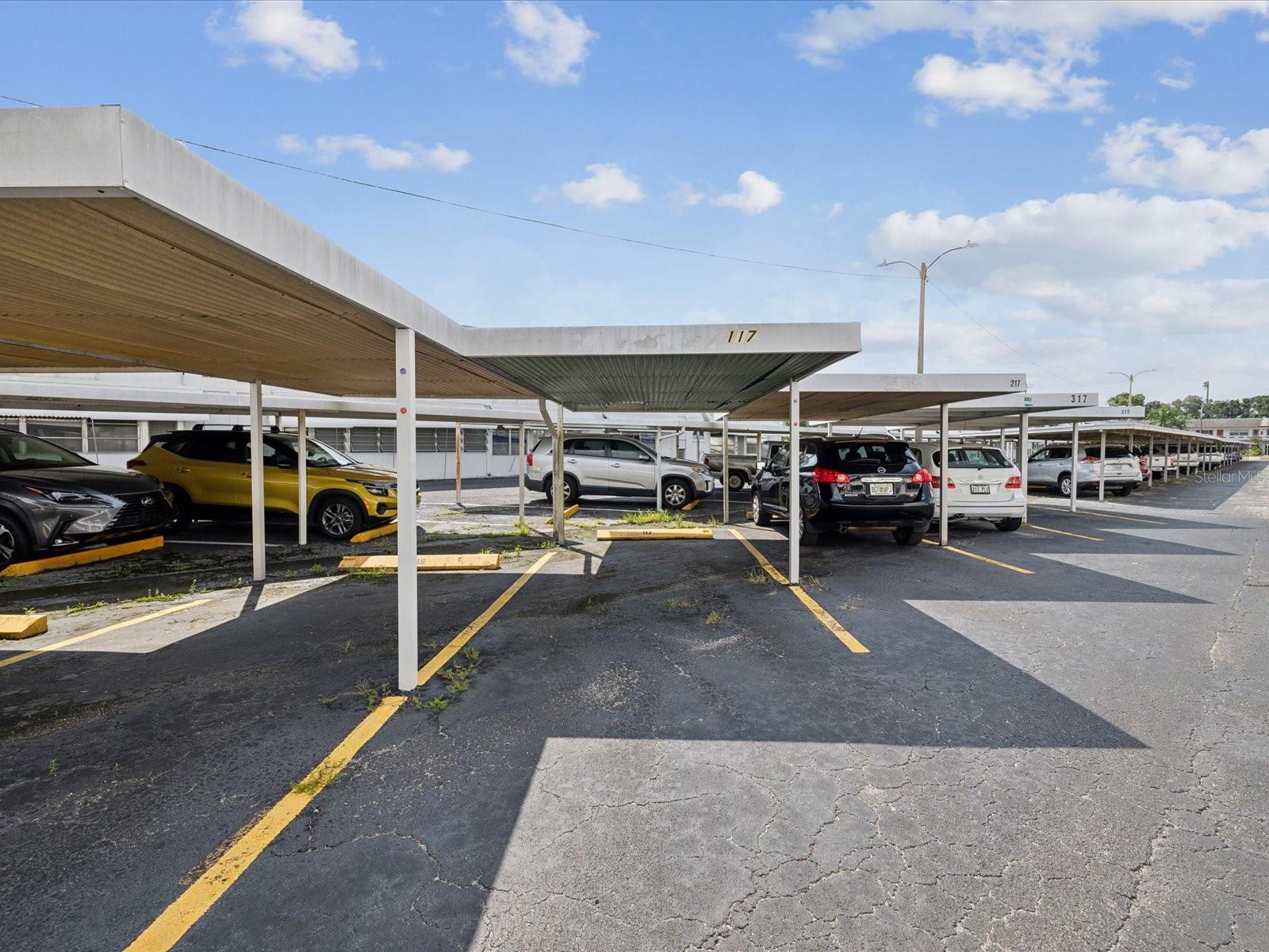 Carport located behind unit