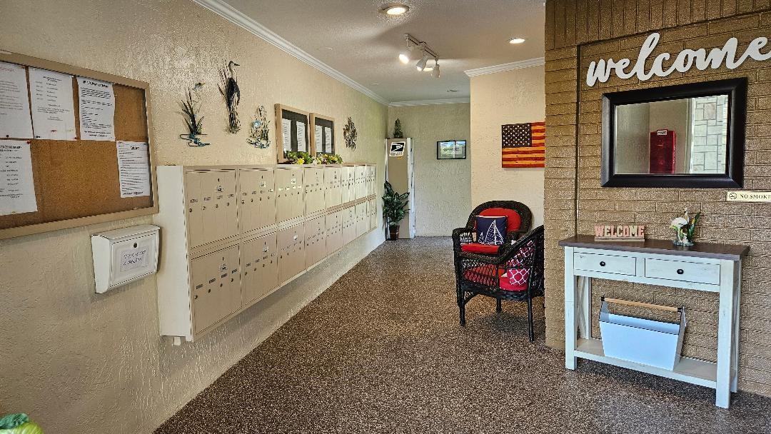 main lobby with mail boxes