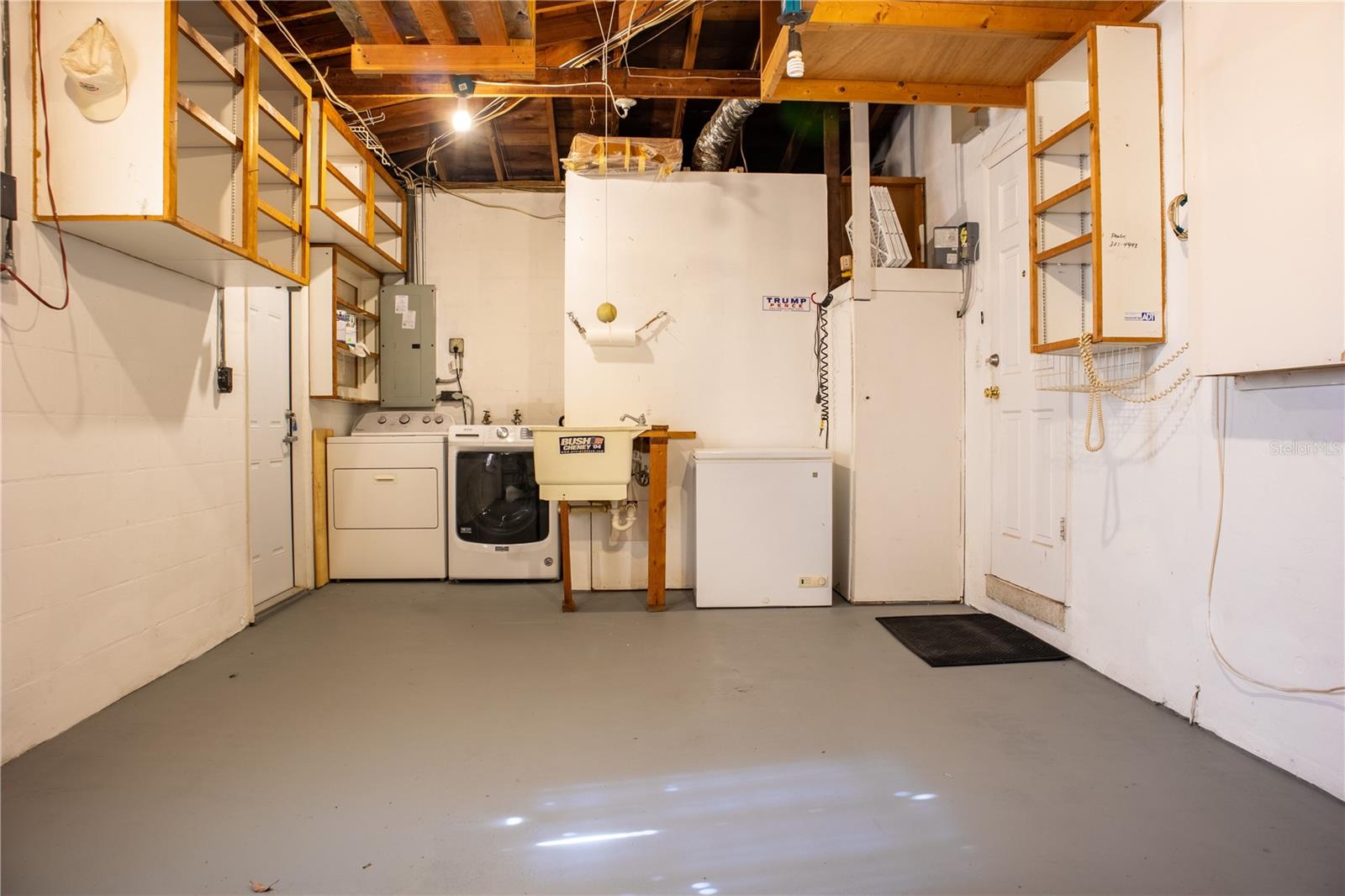 Washer and Dryer in garage.