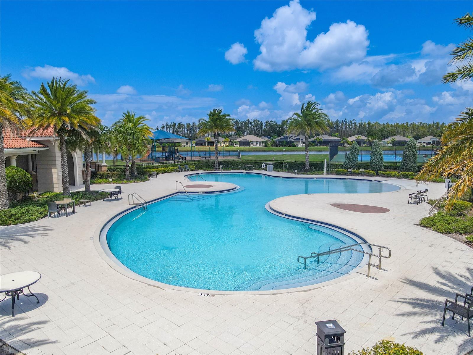 The neighborhood features a community pool.