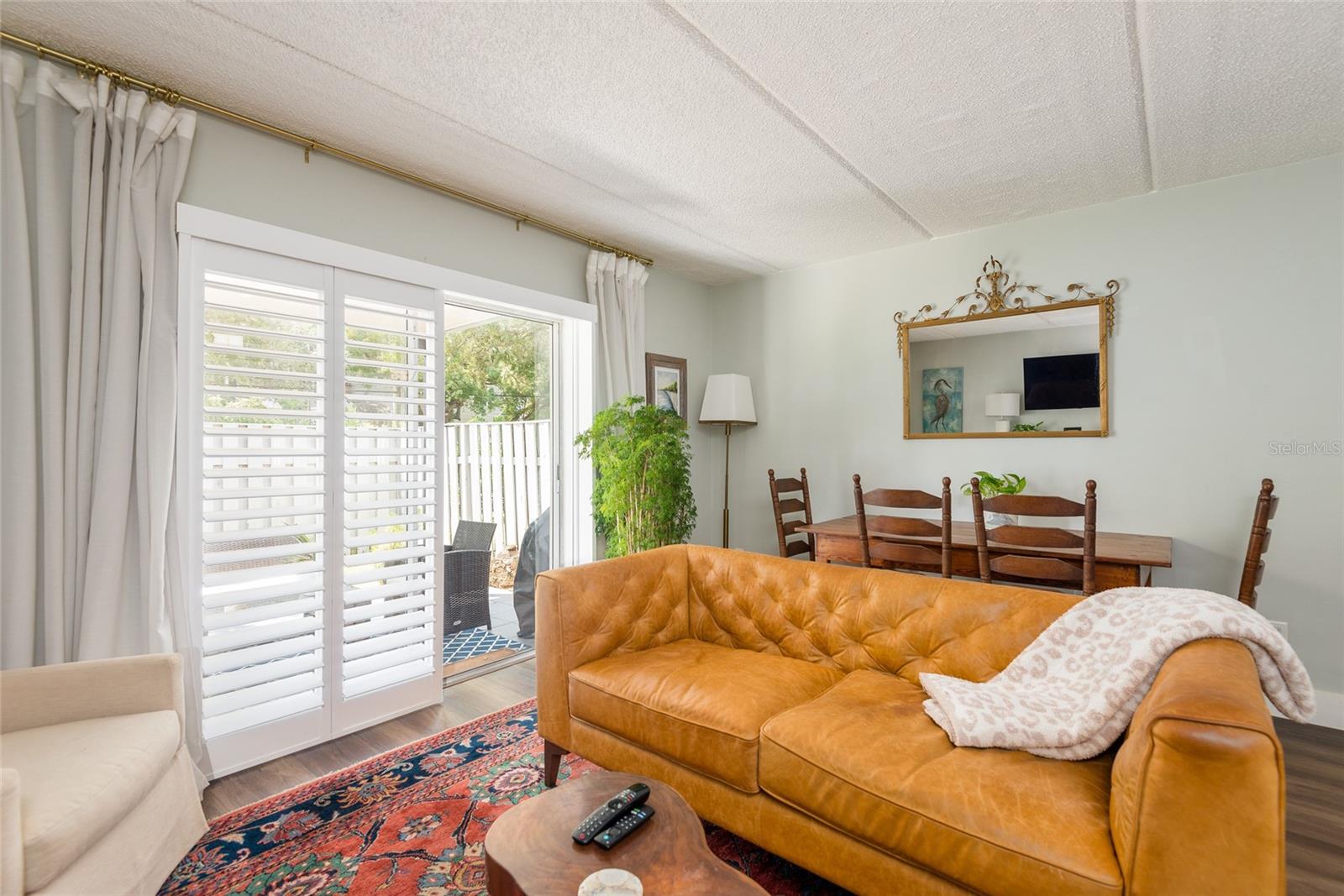 Living room and dining space