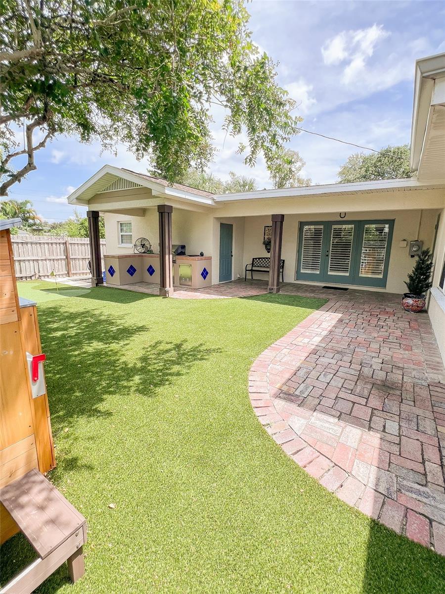 turf backyard area