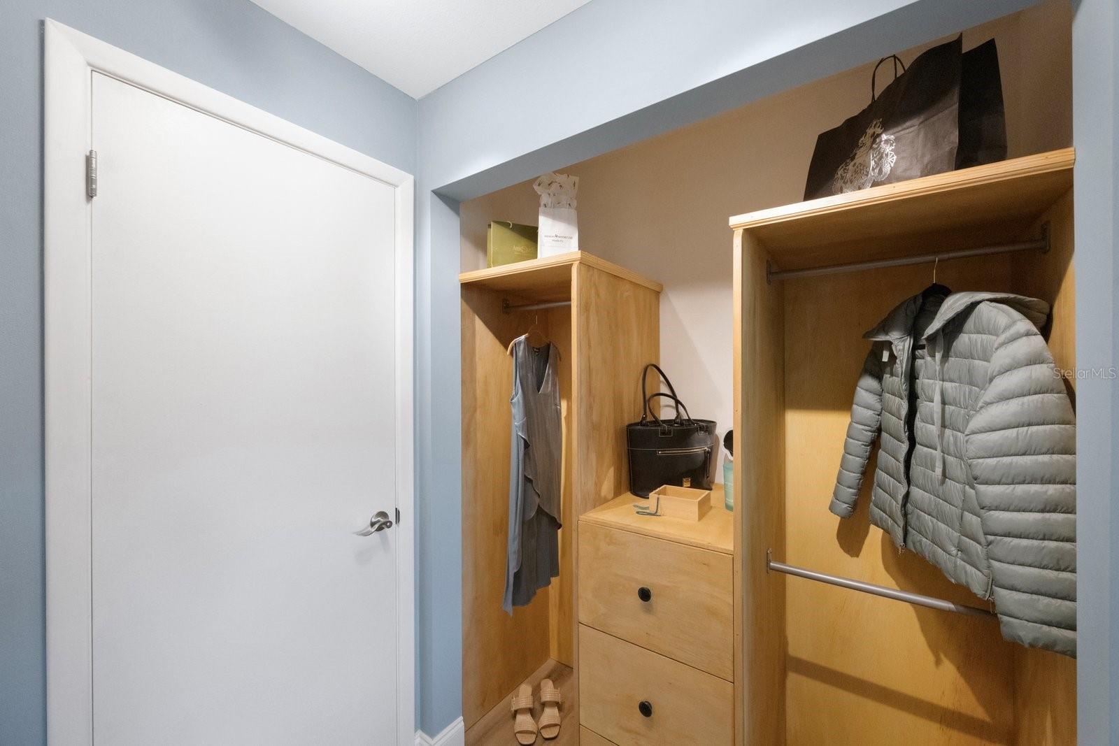 Custom built closet system on both sides!