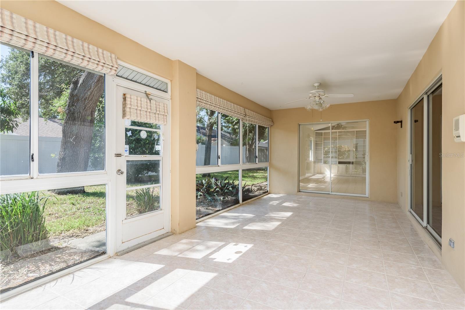 Florida room view towards Family room